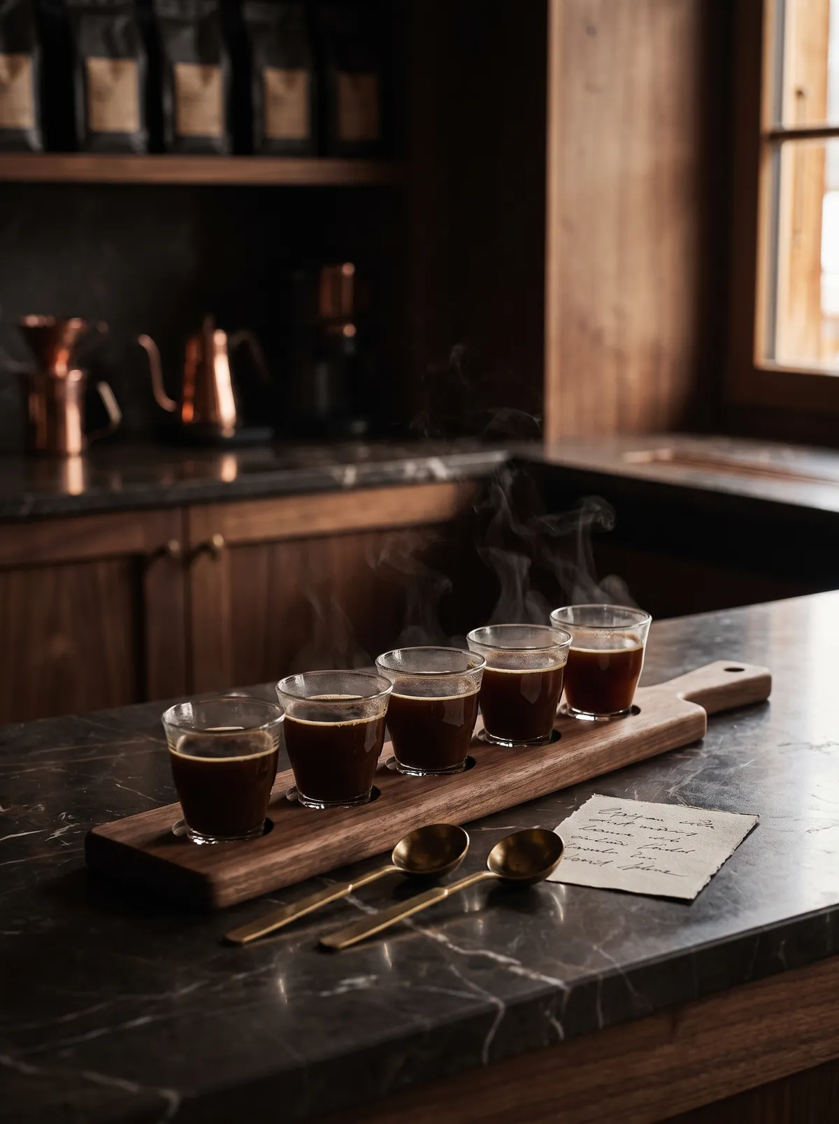 A private coffee tasting flight at Après